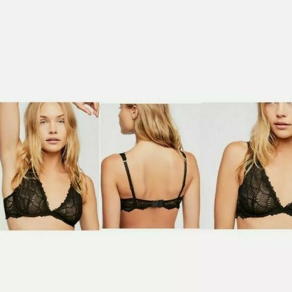Free People Other - NWT Free People Lace Plunge Underwire Bra Size 36B